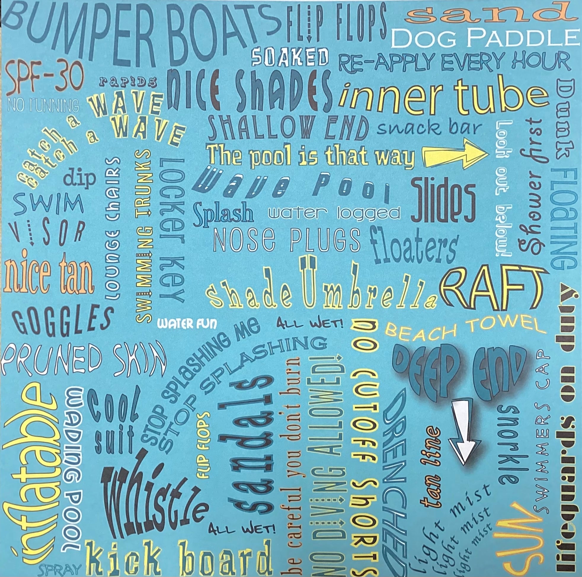 490193C5-D078-454F-A8F1-225CCA2F9975.jpg Moxxie Waterpark WATER FUN 12X12 Scrapbook Paper - Image 1