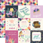 Echo Park Mermaid Dreams 4x4 JOURNALING CARDS 12"x12" Paper