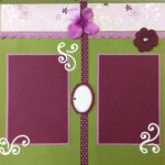 Premade Pages $5.00 PURPLE FLORAL PAISLEY (2) 12"X12" Scrapbook Pages