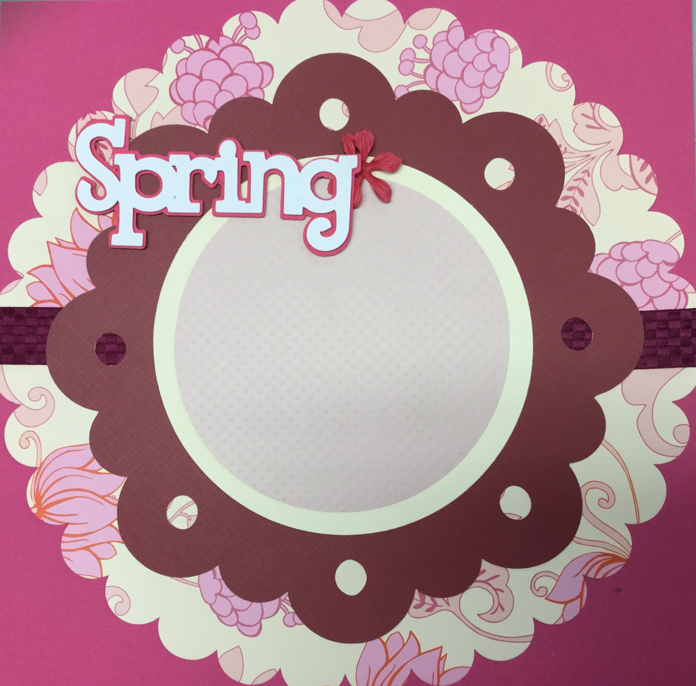 49C901B7-7363-4A16-B713-F7D40903222C.jpeg Premade Page SPRING PINK (1) 12"x12" Scrapbook @Scrapbooksrus - Image 1