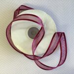 May Arts 5/8" Sheer Organza Satin Gold Edge Ribbon 1 yard - Image 5