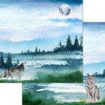Scrapbook Customs WOLF DS Watercolor 12"X12" Paper