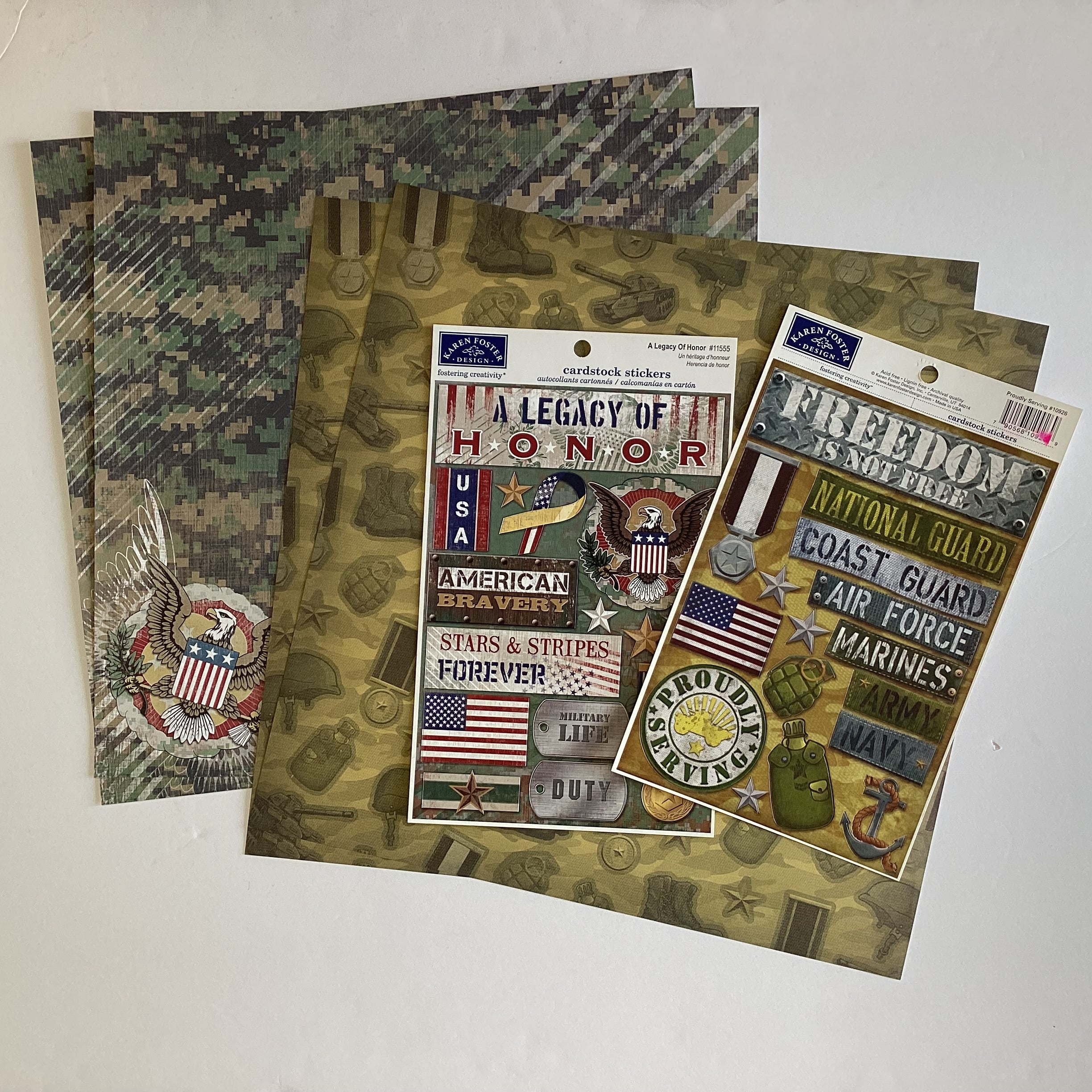 4D891EE3-74D2-4214-8C67-181EC29989EB.jpg Karen Foster AMERICAN HONOR FREEDOM 12"X12" Kit Paper Sticker 6pc C - Image 1