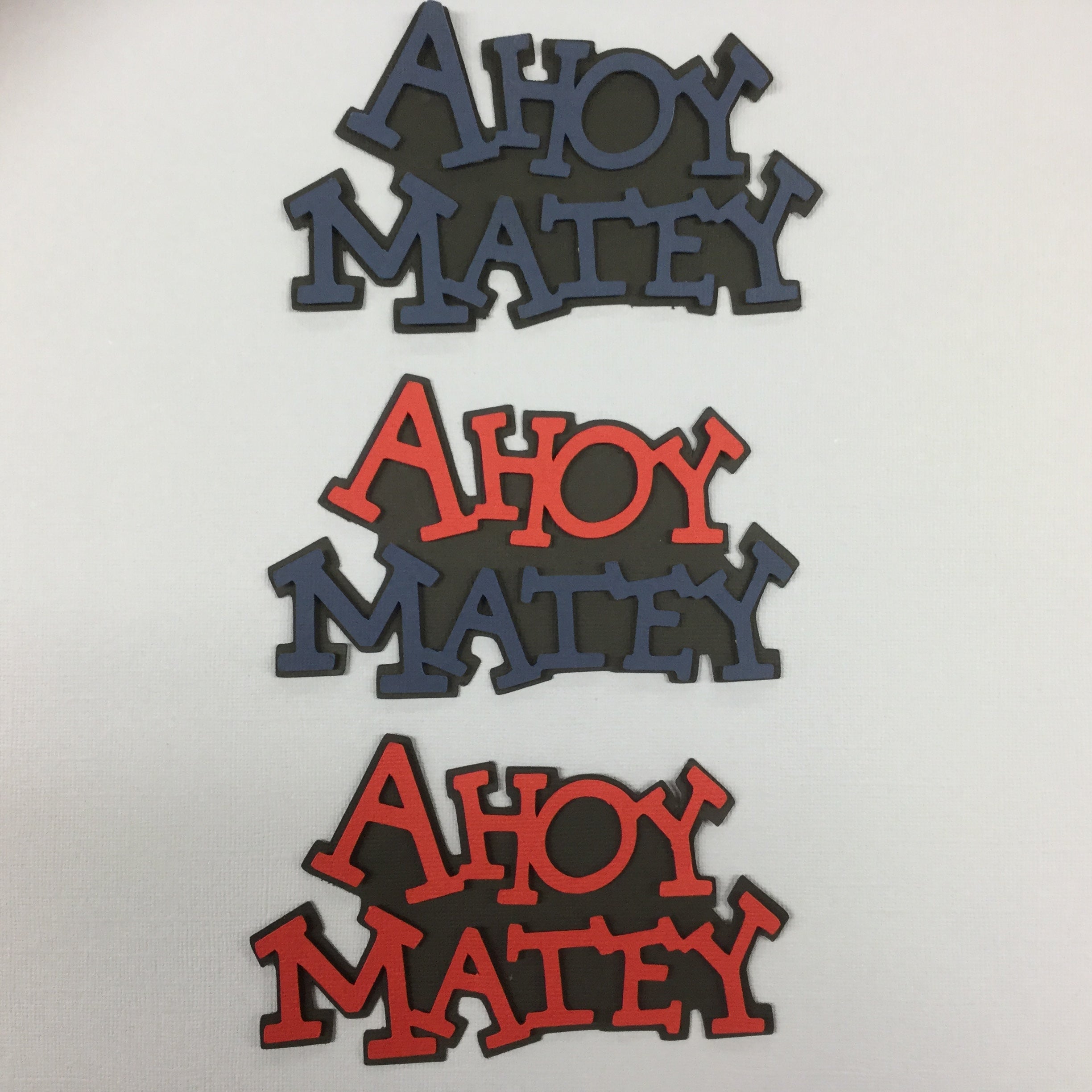 4EB571A2-04B2-46F2-AC18-EDF65AB38F57.jpg AHOY MATEY Pirate 3D Scrapbook Die Cut Embellishment - Image 1