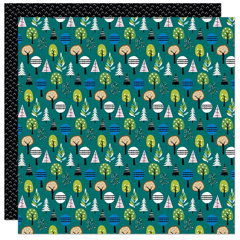 4F2EFCD6-B378-4585-AC70-A66C05277A86.jpg Bella Blvd Let’s Go On An Adventure IN THE WOODS 12"X12" Scrapbook Paper - Image 1