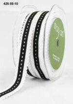 May Arts 5/8" Grosgrain SCALLOP EDGE STITCH Ribbon 1 yard yd - Image 2