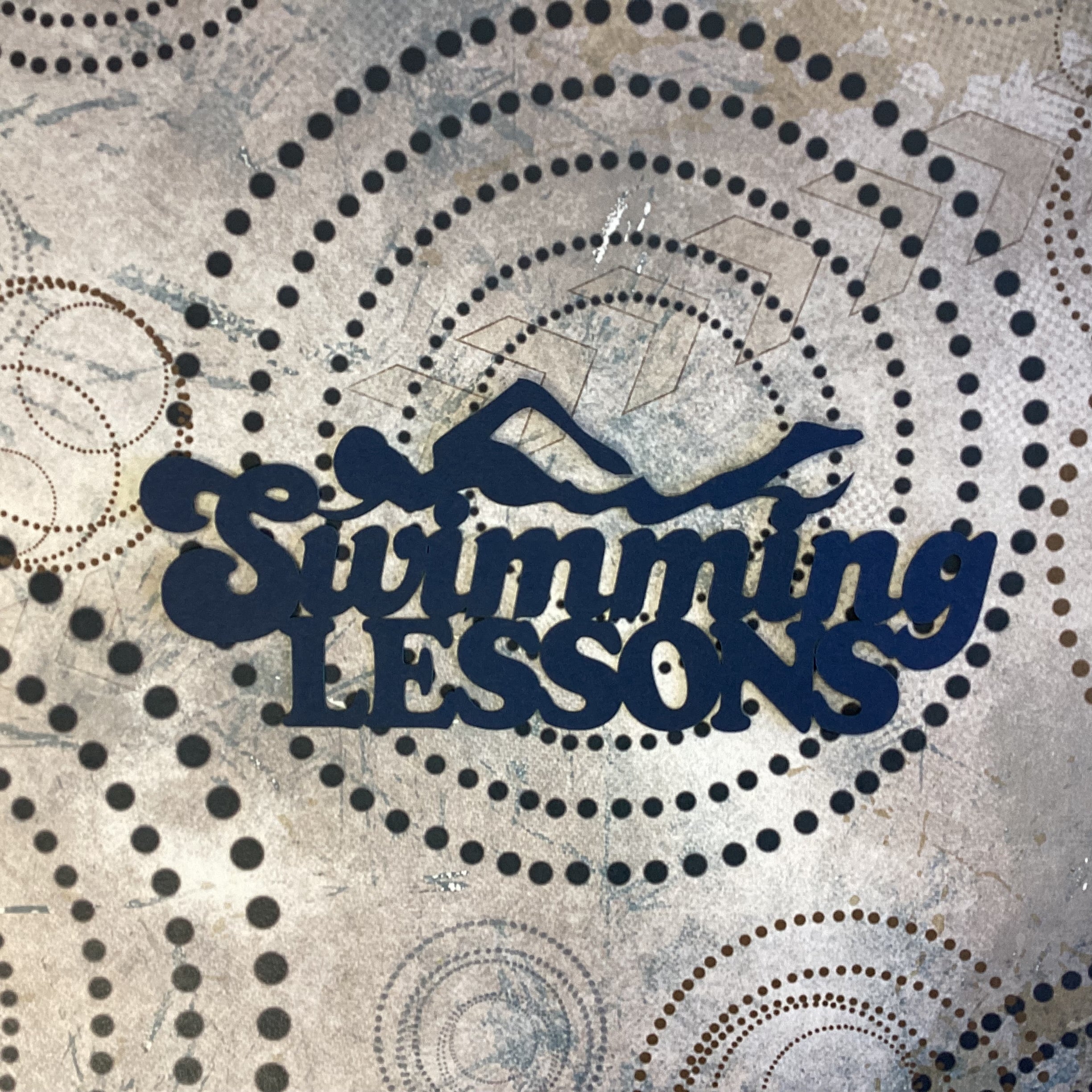 50AFEFBC-9105-4EA3-853B-7A1CAD54370C.jpg SWIMMING LESSONS Title Laser Scrapbook Die Cut - Image 1
