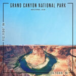 USA Arizona GRAND CANYON Coordinates DS 12x12” Paper - Image 2