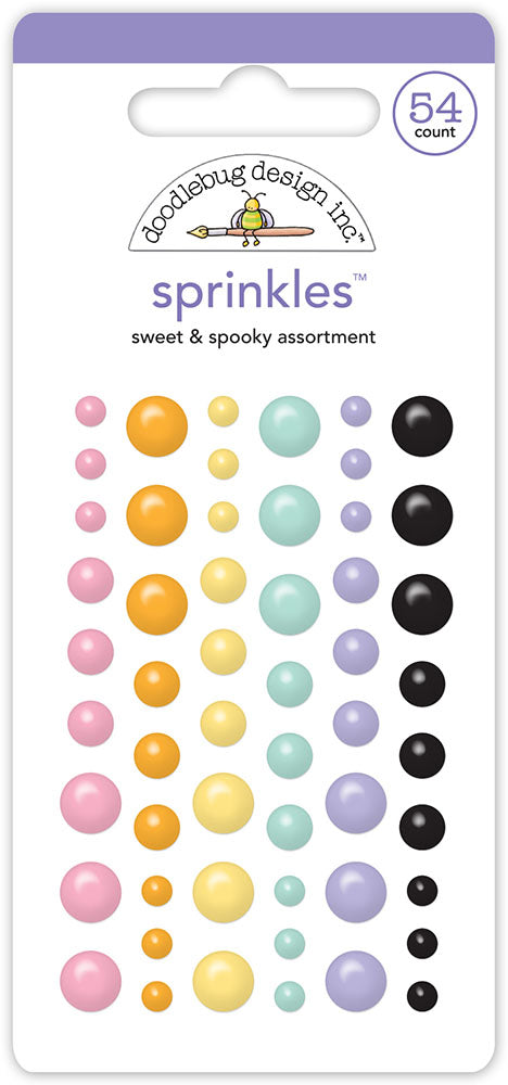 52A692BB-27BD-4D86-8801-B9A22CD26ED0.jpg Doodlebug SWEET & SPOOKY SPRINKLES Assortment Enamel Dot Stickers 54pc - Image 1