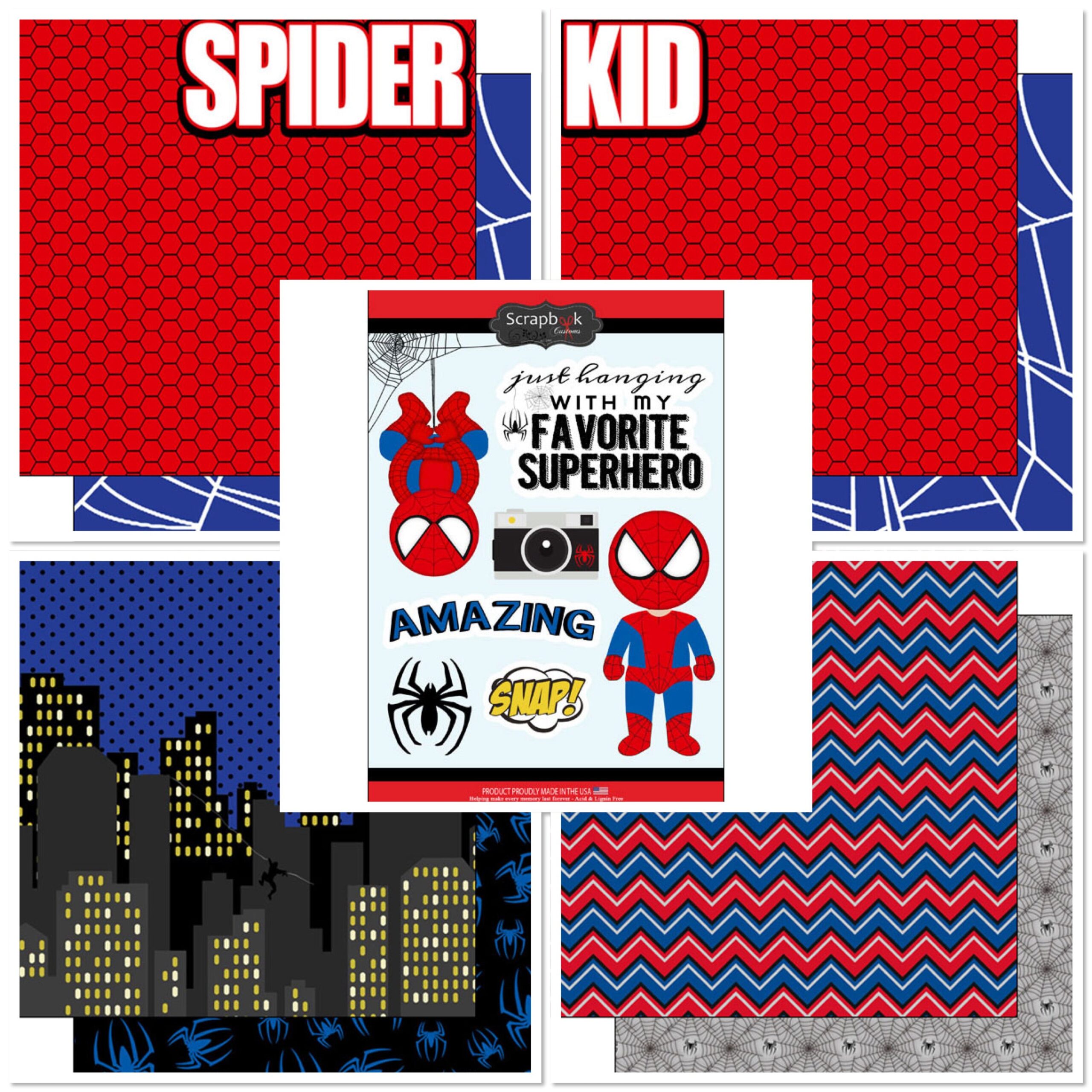 53002A32-C02E-44D0-9FA6-9347D5A43633.jpg Superhero SPIDER KID 12”X12” Scrapbook Kit - Image 1