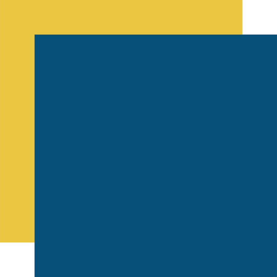 53145CCE-894B-47A9-AC63-BD34FF37EDCB.jpg Echo Park Sea Life DARK BLUE & YELLOW Solids 12"X12" Scrapbook Cardstock - Image 1