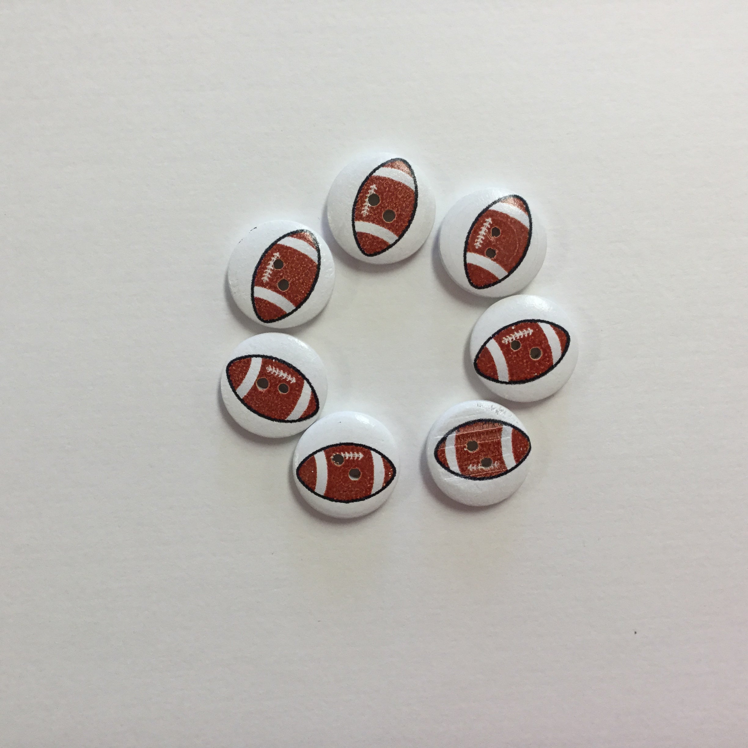 5347AA8C-3C18-4EE1-97B8-B8C9239B6E87.jpg Sports Button FOOTBALL 1pc 3/4” Round - Image 1