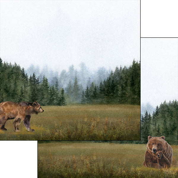 53759F7B-F9B3-4BC6-9E09-5550ABC15E15.jpg Scrapbook Customs BEAR DS Watercolor 12"X12" Scrapbook Paper - Image 1