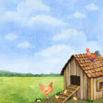 Scrapbook Customs CHICKEN DS Watercolor 12"X12" Scrapbook Paper - Image 2