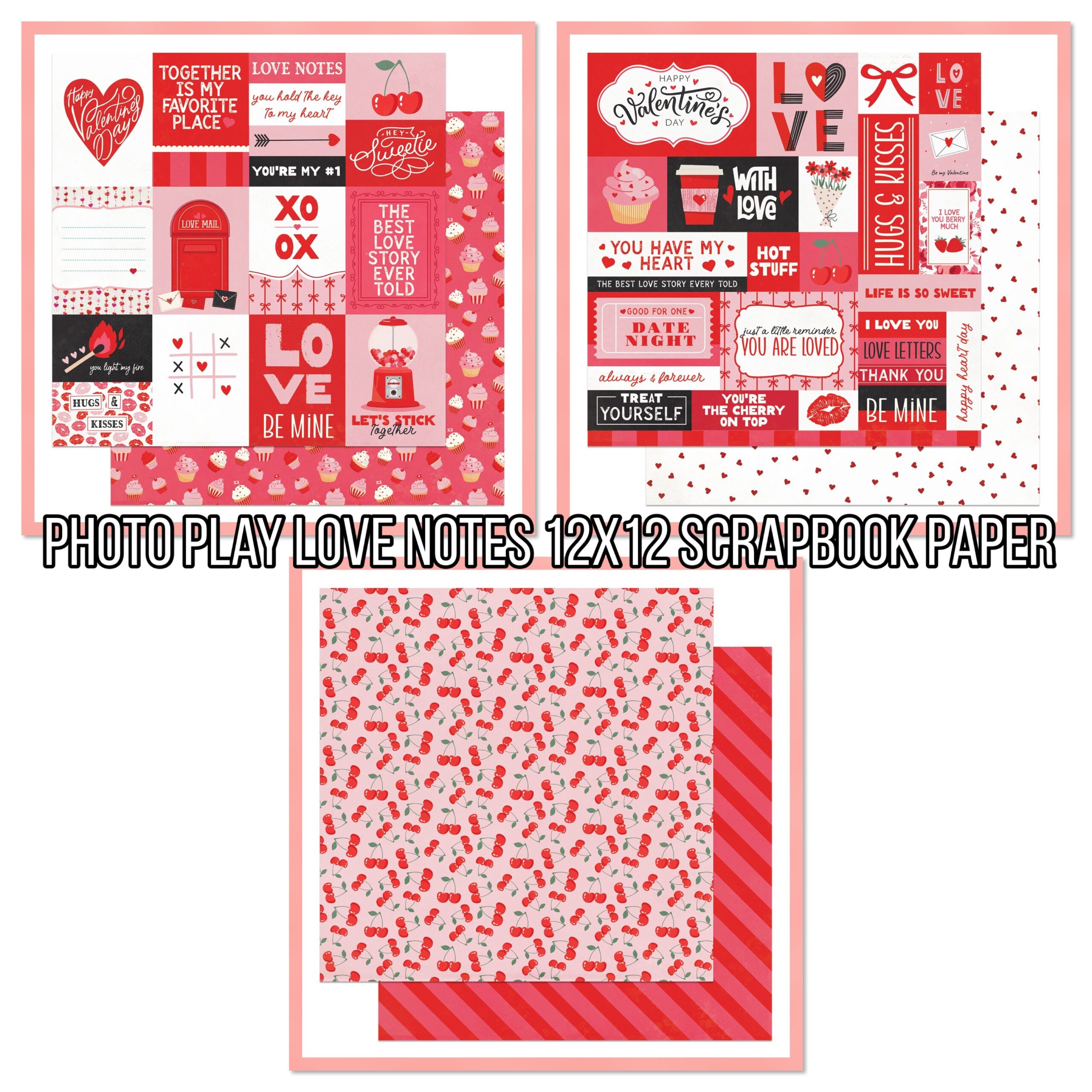 53C8F35B-DC98-4B6A-807C-022265D47940.jpg Photoplay LOVE NOTES 12X12 Scrapbook Paper - Image 1