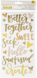 Thickers One Canoe Two GOLDENROD Chipboard Phrase Stickers - Image 3
