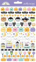 Doodlebug Sweet & Spooky PUFFY ICONS Stickers 140pc