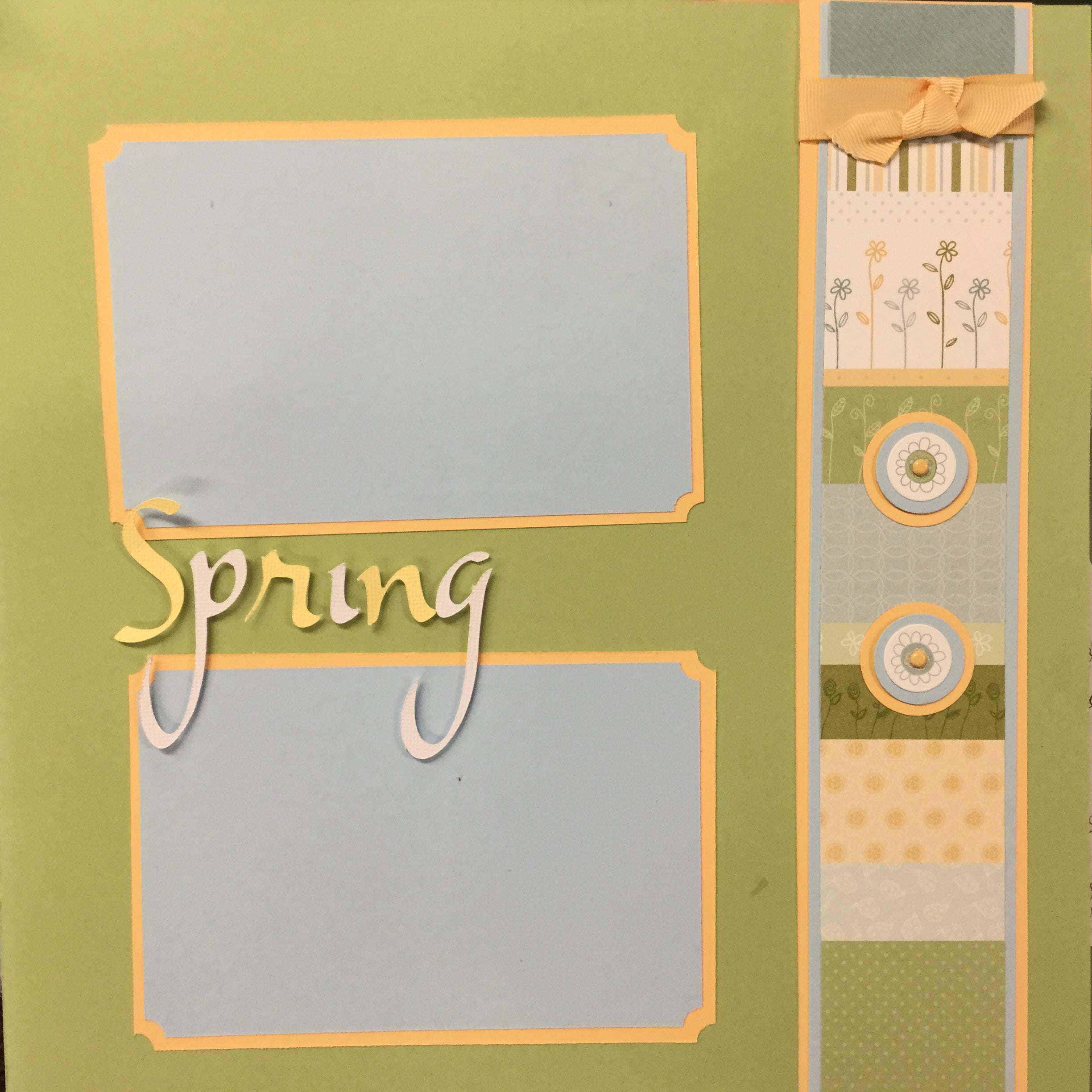 57C81C36-14B2-4EAF-A979-A3DE67564A05.jpg Premade Pages $5.00 SPRING (2) 12"X12" Scrapbook Pages - Image 1