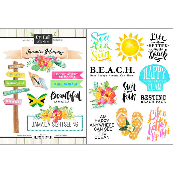 585B8953-5858-48B1-8960-006C7C3237FB.jpg JAMAICA GETAWAY Stickers 19pc Scrapbook Customs - Image 1