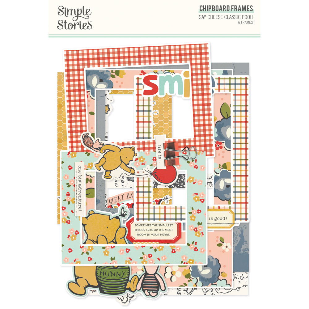 5880D8C3-046D-4992-A0F1-3424BC0A94AF.jpg Simple Stories SAY CHEESE CLASSIC POOH Chipboard Frames 6pc - Image 1