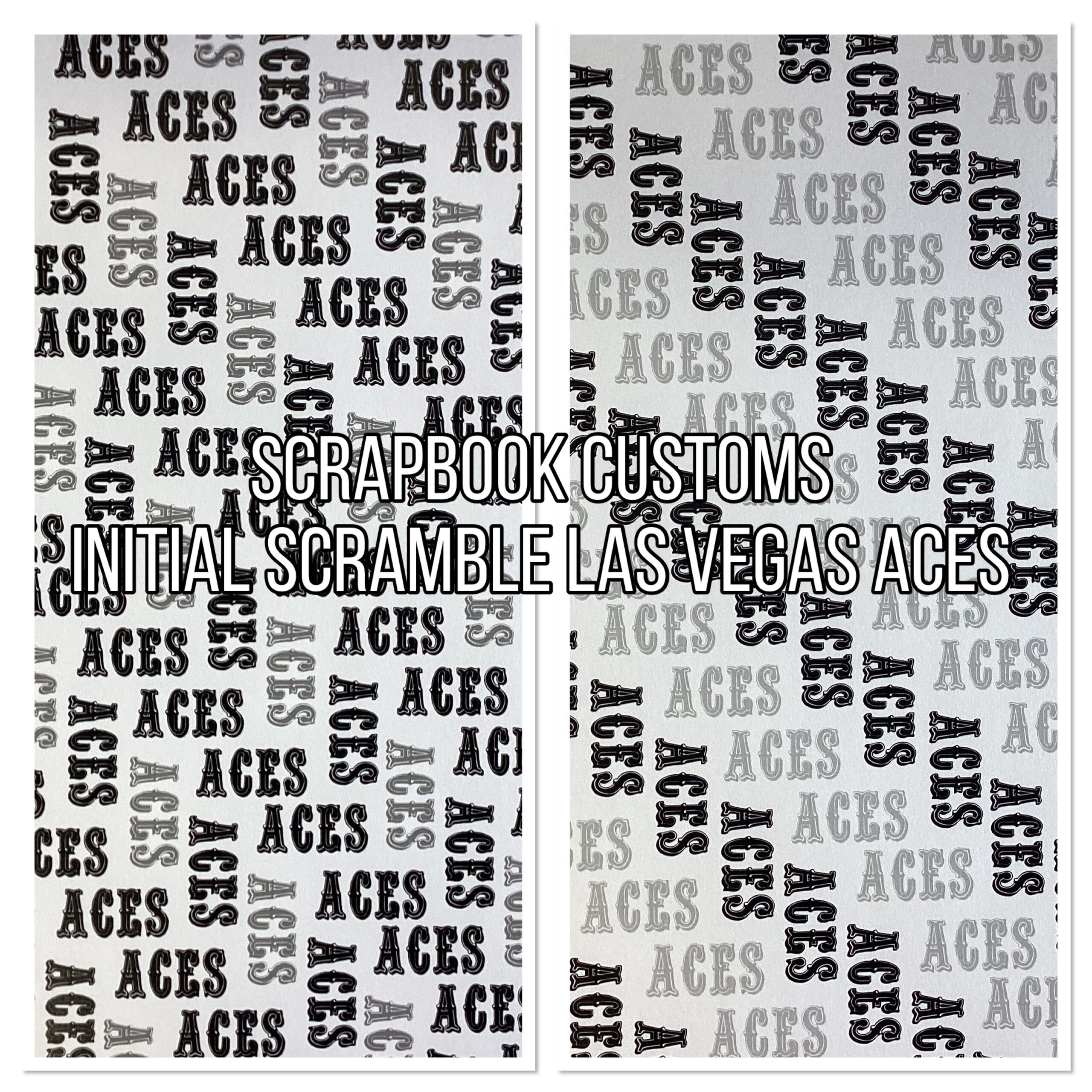 5996F93B-F170-4893-9292-4FAB7CE3862E.jpg Initial Scramble ACES BLACK GRAY 12X12 Scrapbook Paper - Image 1
