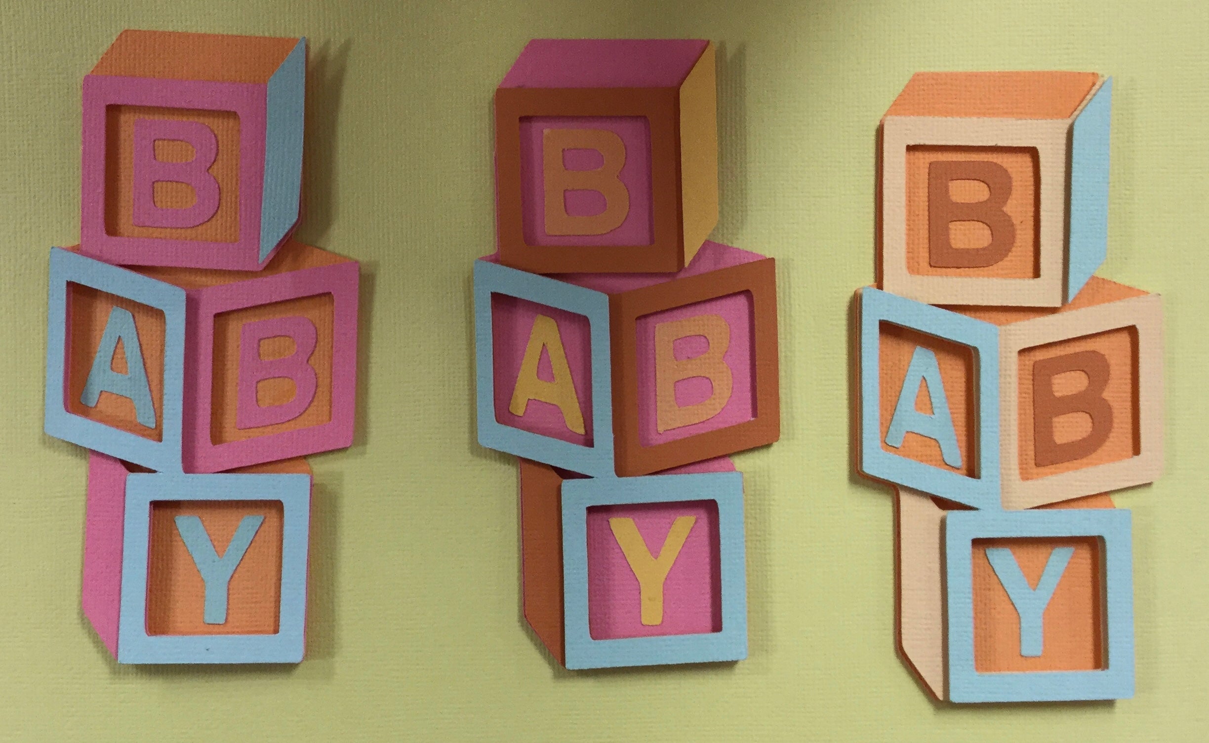 59B598AA-9F0C-494F-BE64-ED7EAA6BA390.jpg Welcome Baby Girl BLOCKS Custom Scrapbook Die Cut Embellishment - Image 1