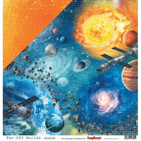 5A5544C5-1311-4CBE-A90B-EE0FF9C01BBE.jpeg Scrapberry’s Far-Off Worlds Collection SOLAR SYSTEM 12"X12" Paper - Image 1