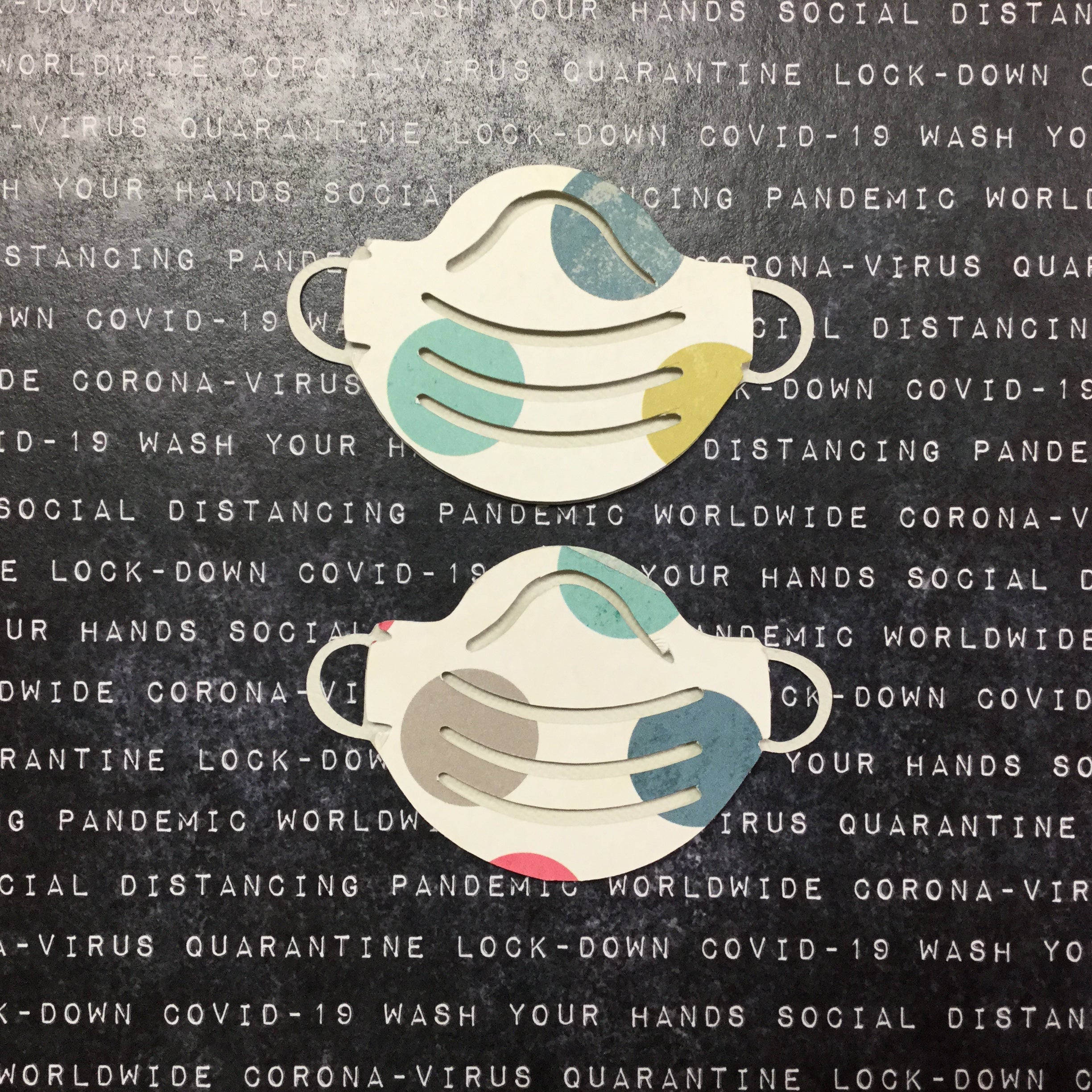 5BEAF34B-FCB7-4370-AA78-AF6EF918B10C.jpg Corona FACE MASK Covid-19 Quarantine Scrapbook DieCuts 3.5” - Image 1
