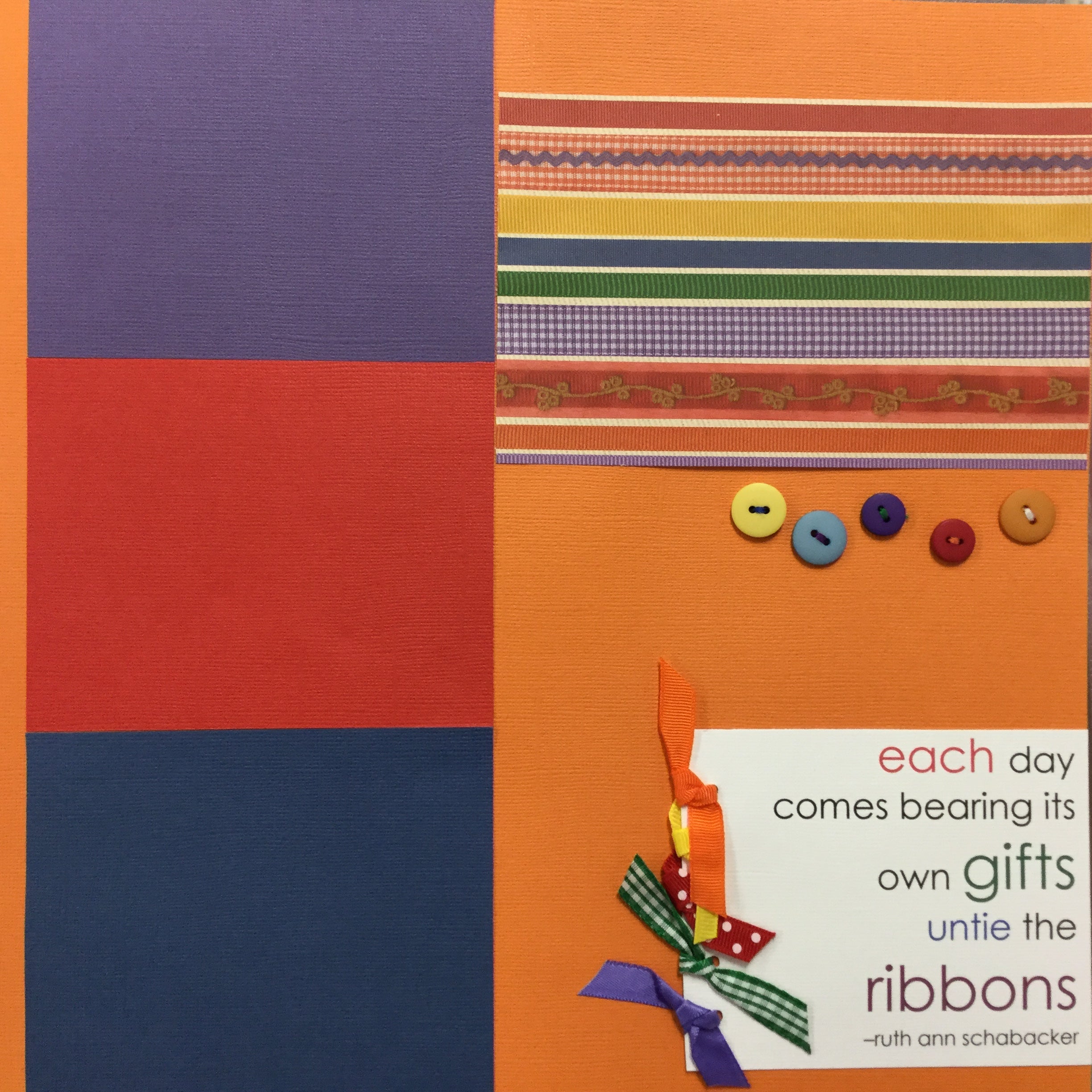 5C0E4AA7-D6BD-46B9-BC56-D07E456B4F22.jpg Premade Pages $5.00 GIFTS & RIBBONS 12"X12" Scrapbook Pages - Image 1
