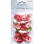 49 and Market ROYAL POSIES PASSION PINK Handmade Paper Flowers 9pc - Image 2