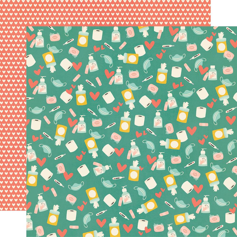 5CAE2E42-F2FA-4E16-B37B-A7F13619581C.jpg Simple Stories Quarantined NO GERMS ALLOWED 12x12” Scrapbook Paper - Image 1