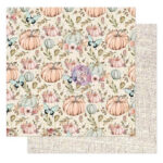 Prima Golden Hello Pink Autumn HAPPY FALL 12X12 Scrapbook Paper