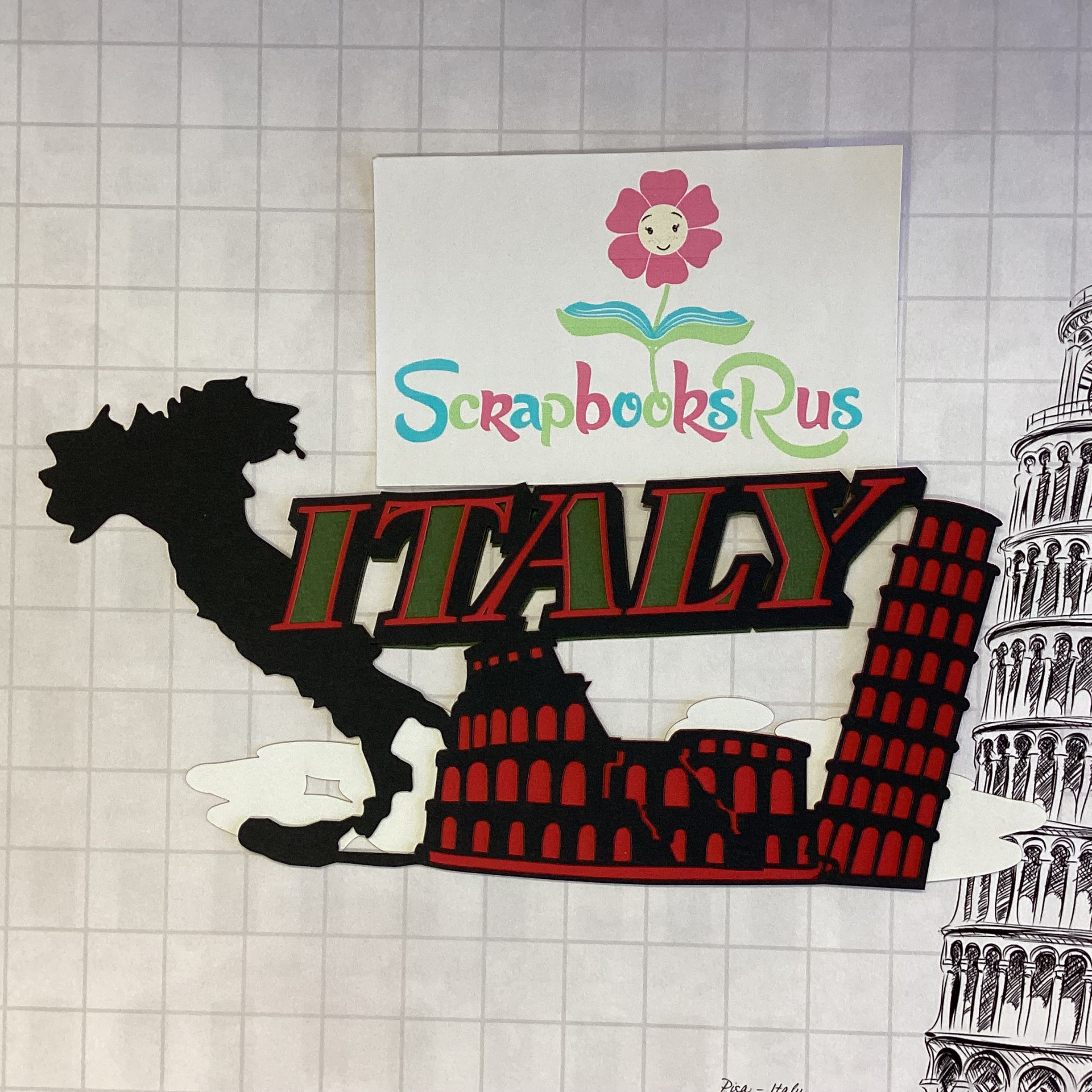5E9815E7-4E18-427A-B988-957CE0E61DC4.jpg Laser Cut ITALY Diecut Scrapbook Title - Image 1