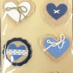 Little Yellow Bicycle Naturals HEARTS Burlap Stickers 6 pc