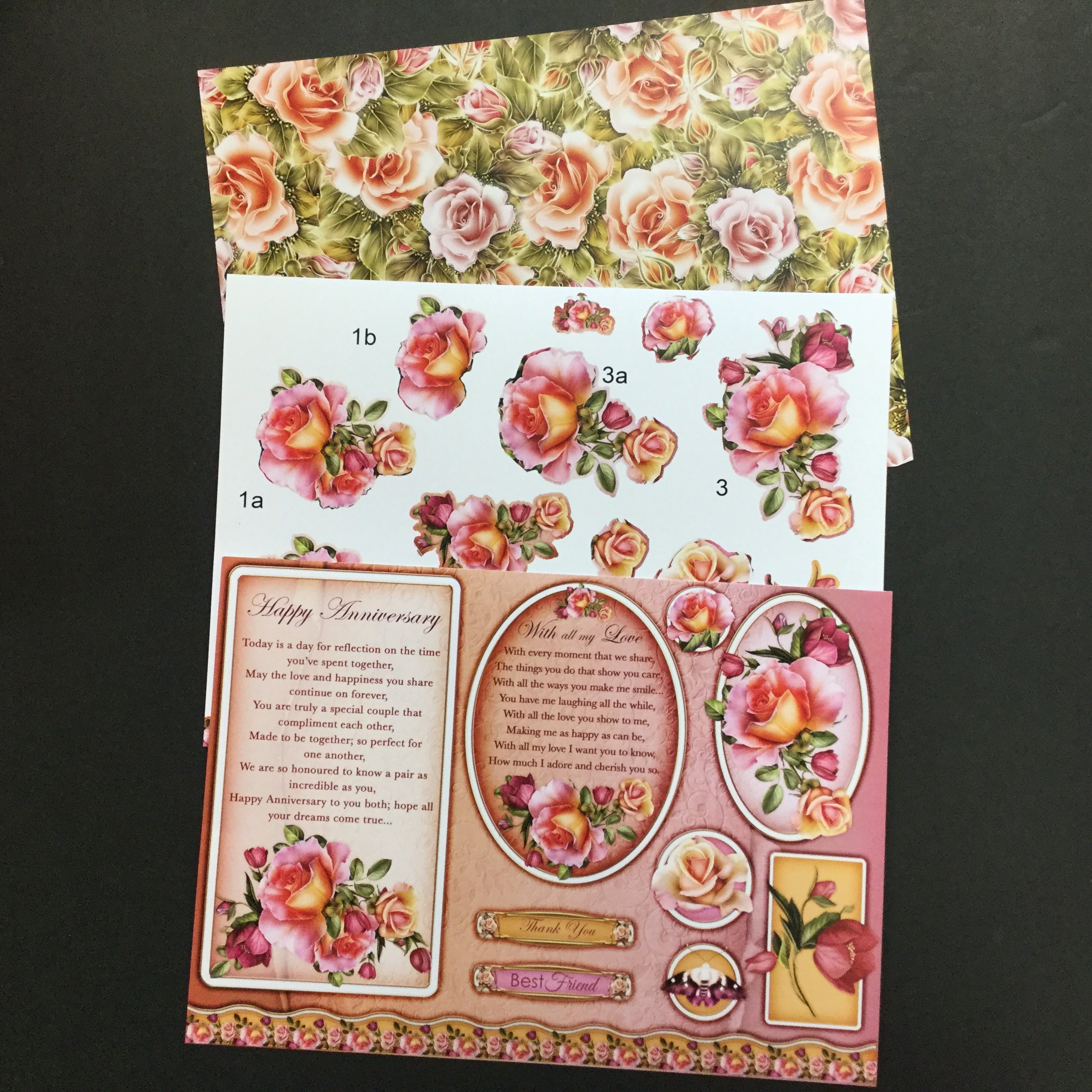 61AB87E9-4D29-4755-8433-46847654AF7A.jpg Floral Card Making CUT-OUTS 3pc - Image 1
