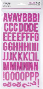 Simple Stories COLOR VIBE PINK Foam Alpha Letter Stickers