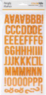 Simple Stories COLOR VIBE ORANGE Foam Alpha Letter Stickers