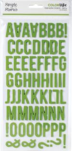 Simple Stories COLOR VIBE GREEN Foam Alpha Letter Stickers
