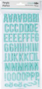 Simple Stories COLOR VIBE ROBIN’S EGG Foam Alpha Letter Stickers