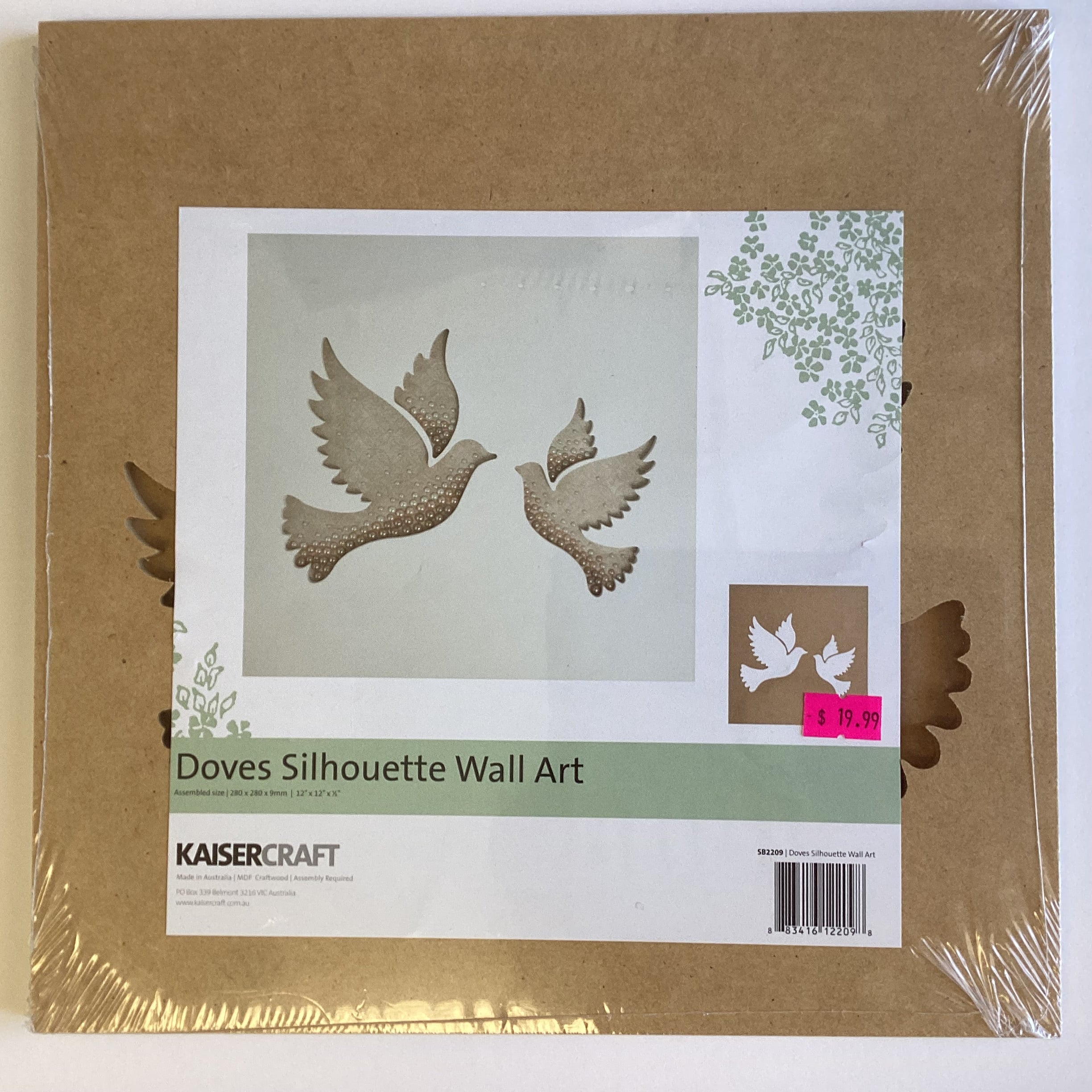 6331E9B0-ECAC-4BC0-8723-7F211ED50F7E.jpg Kaisercraft Wood Wall Art DOVES SILHOUETTE 12"X12" - Image 1