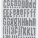 Thickers DOLL SILVER Glitter Foam Alphabet Stickers