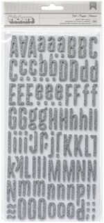 Thickers DOLL SILVER Glitter Foam Alphabet Stickers