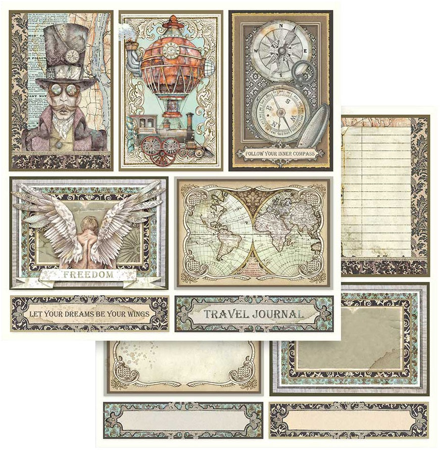 642260PR.jpg Stamperia SIR VAGABOND Cards SBB750 12"X12" Scrapbook Paper - Image 1