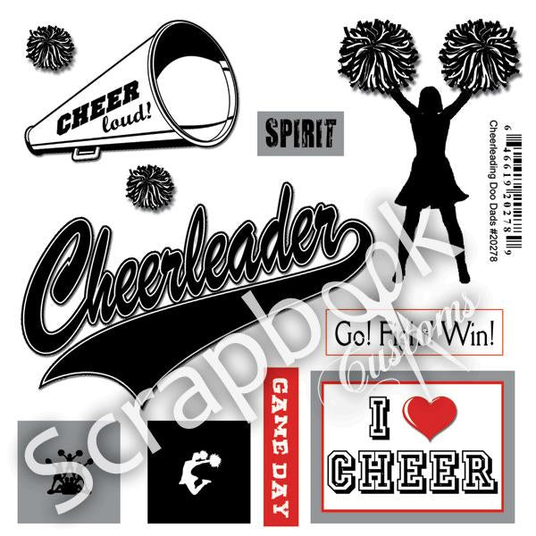 64227F97-46BD-442D-BD74-498DC4087DCA.jpeg CHEERLEADING Doo Dads Stickers 11pc - Image 1