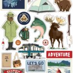 Carta Bella OUTDOOR ADVENTURES Chipboard Accents 29pc 6”X12”