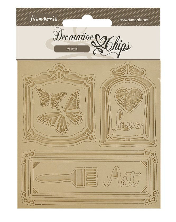 64FB2344-A766-4CBB-AB12-B83545456685.jpg Stamperia Decorative Chips SUNFLOWER ART FRAMES Chipboard 11pc - Image 1