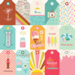 Simple Stories Retro Summer TAG ELEMENTS 12”X12” Scrapbook Paper - Image 2