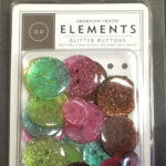 American Crafts  Elements GARDEN CAFE Glitter Buttons 24pc