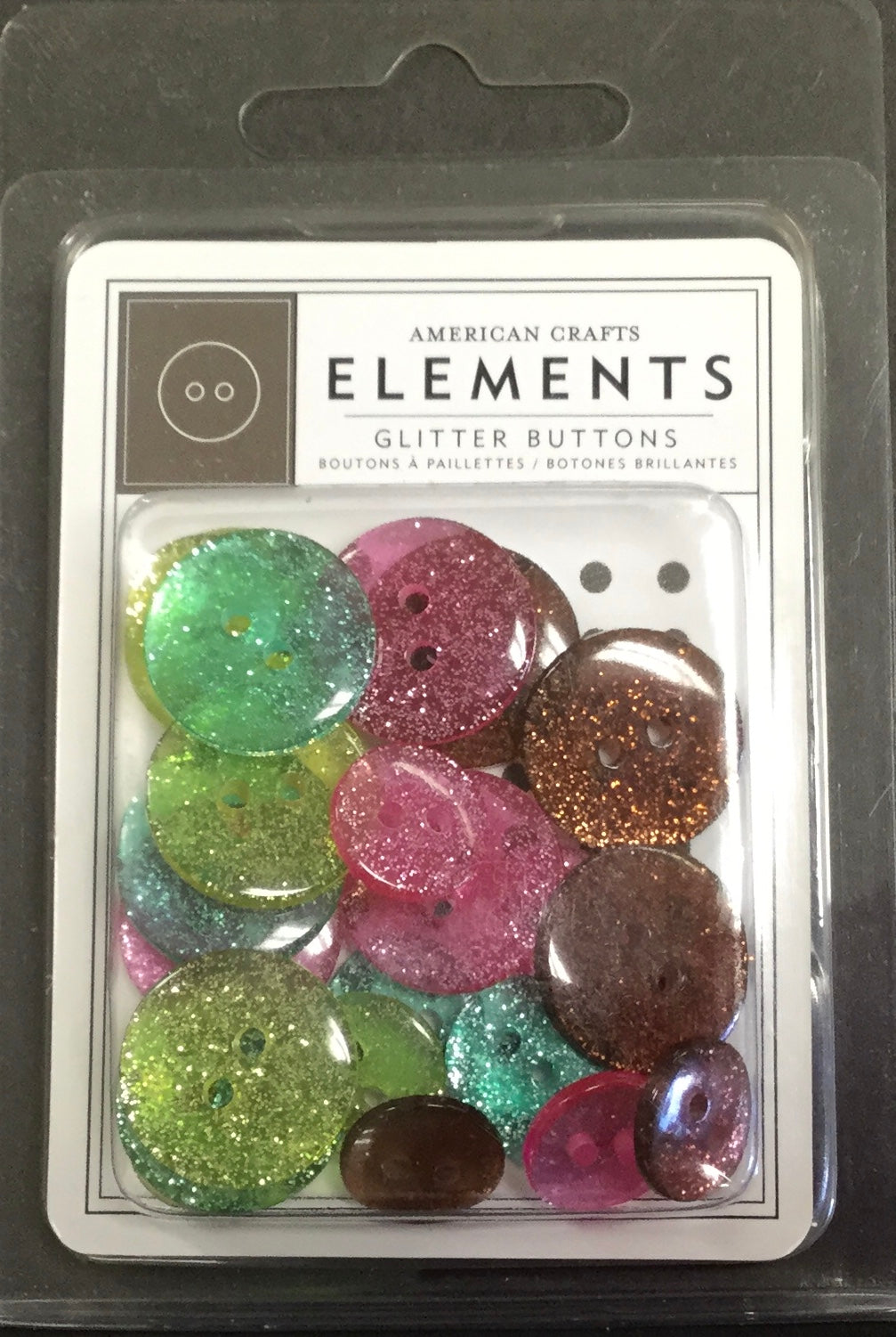 6547FEA3-0C64-49D7-B14D-2940471AB826.jpg American Crafts Elements GARDEN CAFE Glitter Buttons 24pc - Image 1