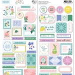 Pinkfresh Studio HAPPY BLOOMS Cardstock Stickers 52pc